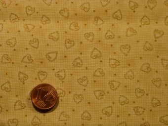Tissu patchwork Noel beige et or