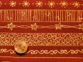 Tissu patchwork Noel bordeaux et or