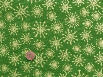 Tissu patchwork vert et or