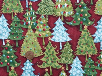 Tissu patchwork Noel rouge, vert, bleu et jaune Tissu patchwork Noel rouge, vert, bleu et jaune