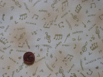 Tissu patchwork Noel beige et or Tissu patchwork Noel beige et or