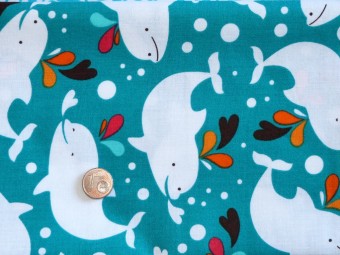 Tissu patchwork vert, blanc, orange et marron Tissu patchwork vert, blanc, orange et marron
