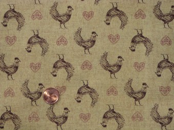 Tissu patchwork beige, marron et rouge Tissu patchwork beige, marron et rouge