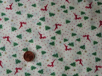 Tissu patchwork Noel écru, rouge, vert et or Tissu patchwork Noel écru, rouge, vert et or