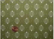 Tissu patchwork vert et beige