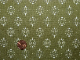 Tissu patchwork vert et beige