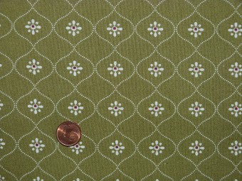 Tissu patchwork vert, beige et rouge Tissu patchwork vert, beige et rouge