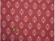 Tissu patchwork rouge et beige