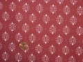 Tissu patchwork rouge et beige