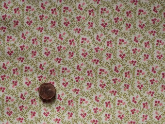 Tissu patchwork vert et rose