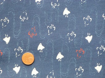Tissu patchwork Japonais bleu, beige et rouge Tissu patchwork Japonais bleu, beige et rouge