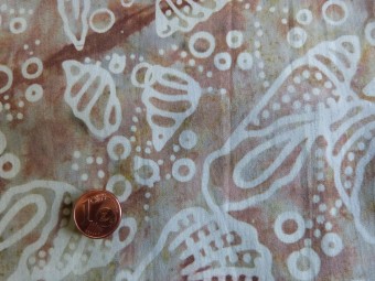 Tissu patchwork Batik beige et marron Tissu patchwork Batik beige et marron