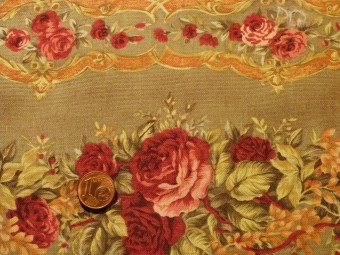 Tissu patchwork vert, rose et orange Tissu patchwork vert, rose et orange