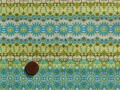 Tissu patchwork vert, anis, jaune et blanc