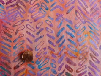 Tissu patchwork Batik rose, violet et bleu