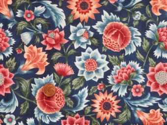 Tissu patchwork bleu, rose et vert Tissu patchwork bleu, rose et vert