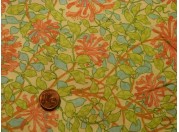 Tissu patchwork vert, rose et beige