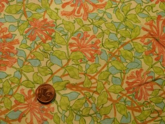 Tissu patchwork vert, rose et beige