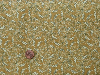 Tissu patchwork vert et beige